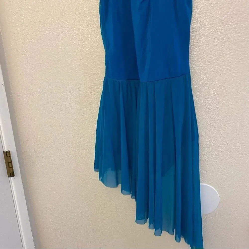 WEISSMAN Dance costume lyrical teal blue lace mesh These Days 12185 adult MA